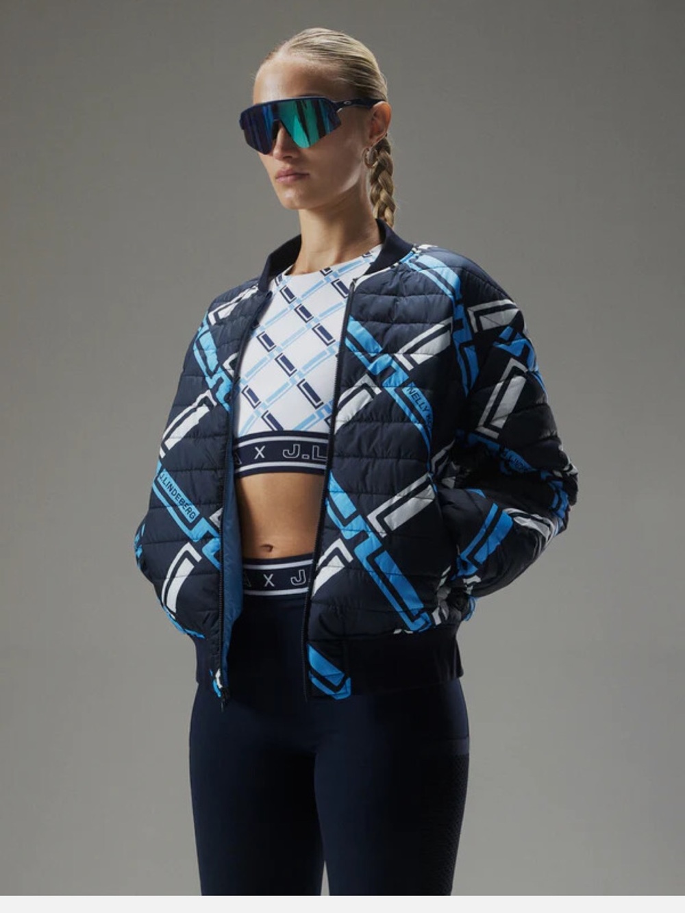 J Lindeberg Women's Reversible Bomber Jacket Blue Small NWT